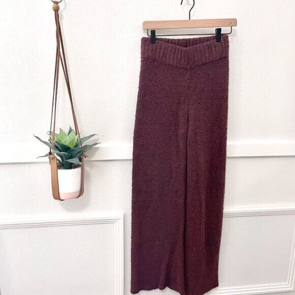 SKIMS Cozy Knit Bouclé Track Pants Garnet Brown Size S/M - Picture 2 of 4